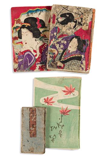 (JAPAN -- EROTICA.) Group of four small-scale woodblock shunga albums.